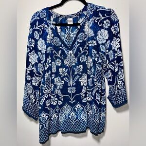 EUC BILA Sparkly Blouse Boho Flowy - Beaded and Sequined - large